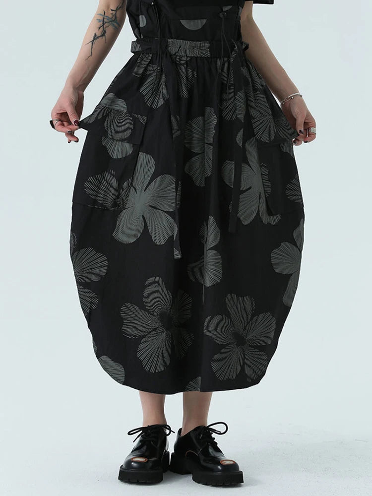 Marigold Shadows Skirts Carlada Floral Print Skirt