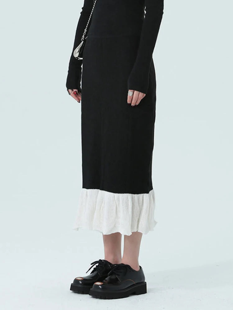 Marigold Shadows Skirts Chambrey Cutout Skirt