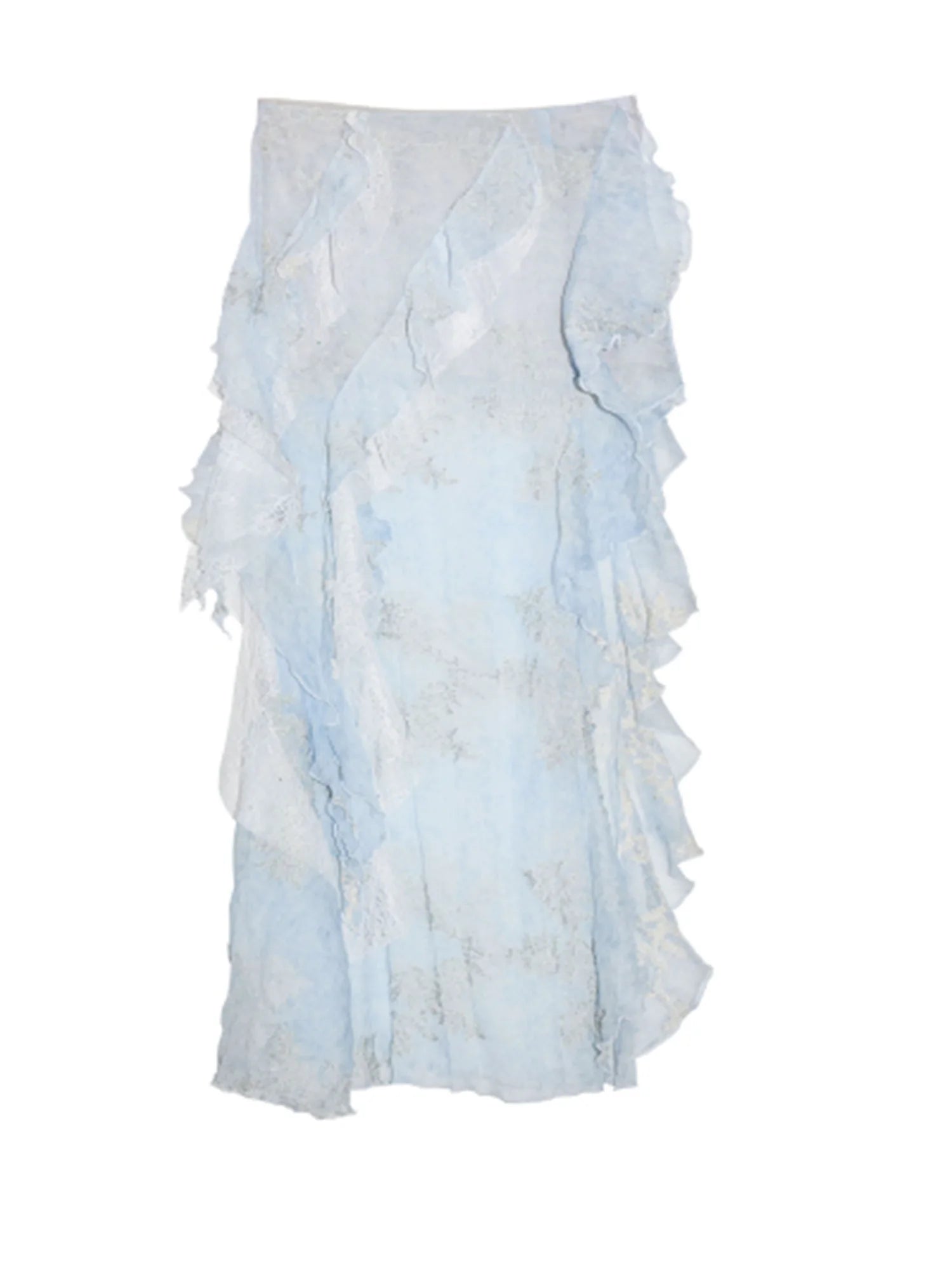 Marigold Shadows Skirts **Miecy Sheer Lace Maxi Skirt