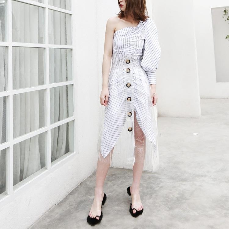 Marigold Shadows skirts Plastique Button Up Skirt