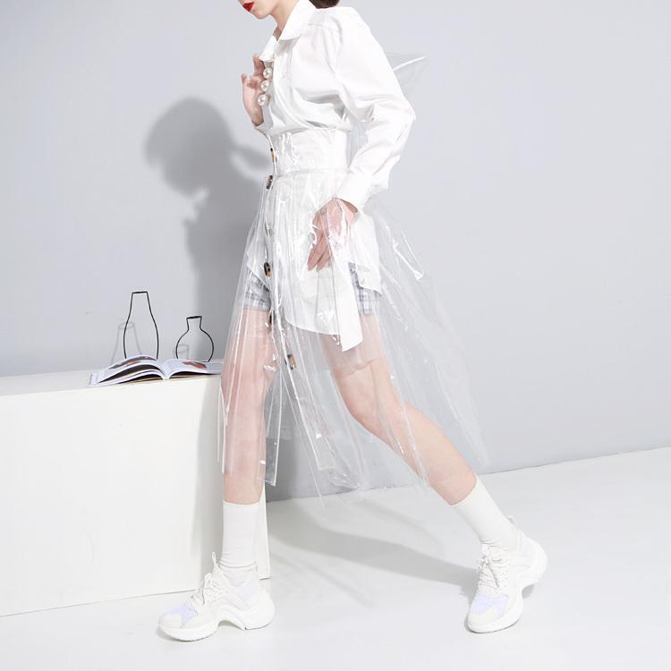 Marigold Shadows skirts Plastique Button Up Skirt