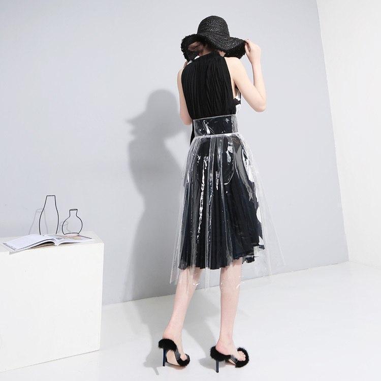 Marigold Shadows skirts Plastique Button Up Skirt