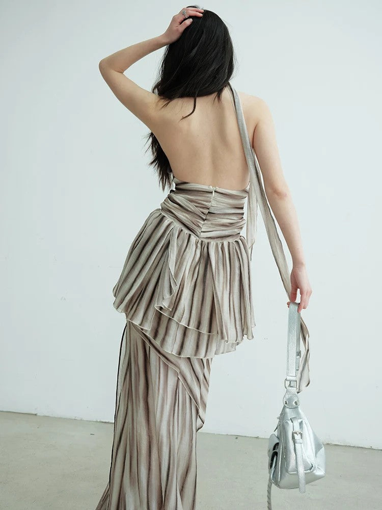 Marigold Shadows Skirts *** Premanther Striped Halter Skirt Set