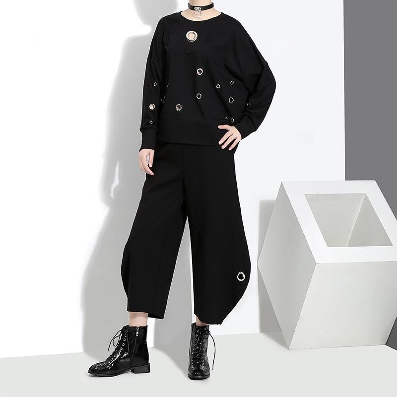 Marigold Shadows sweaters Deangelo Grommet Sweatshirt - Black