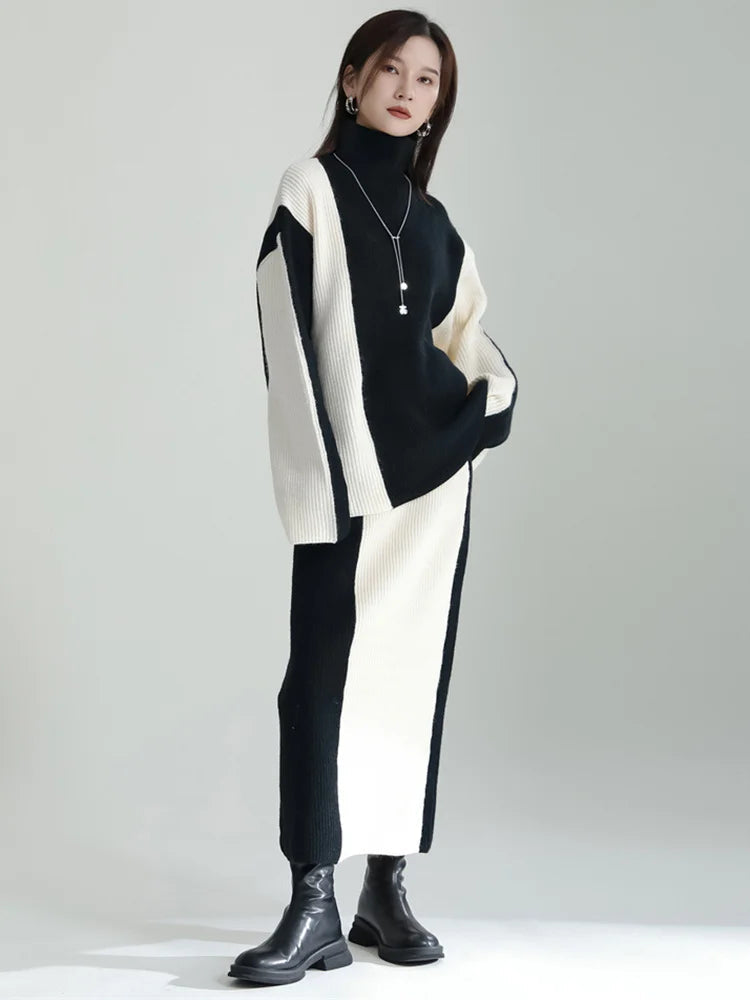 Marigold Shadows Sweaters Kmessta Sweater Skirt Set