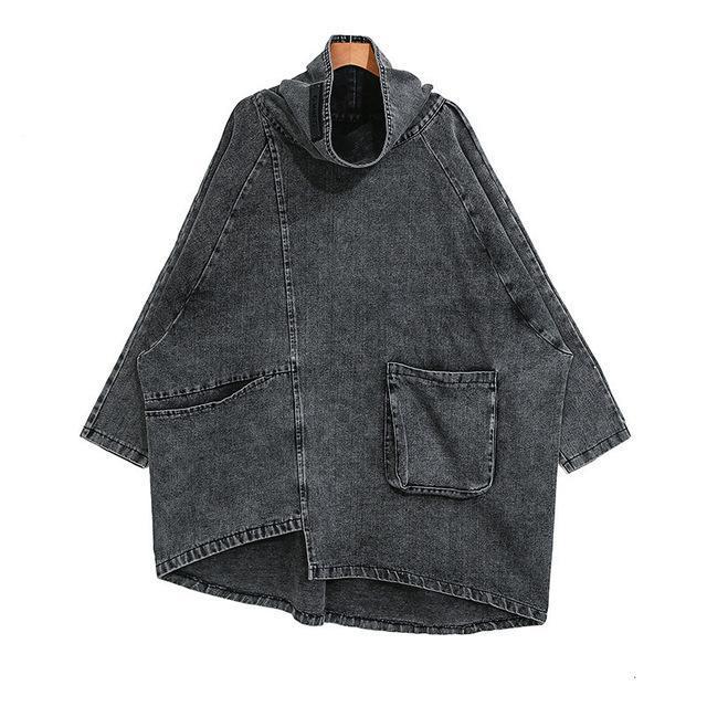 Marigold Shadows sweaters Reon Turtleneck Loose Denim Sweatshirt