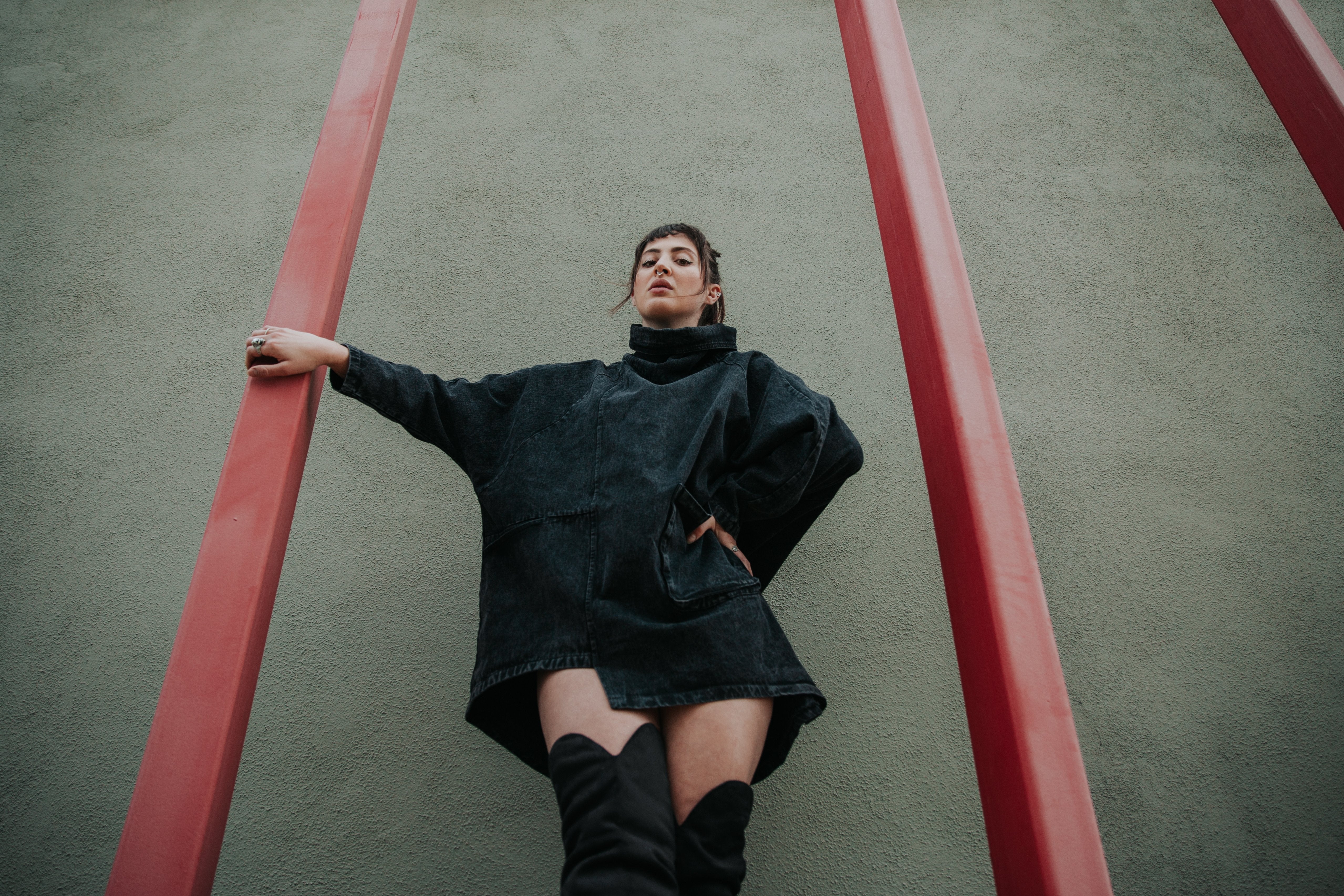 Marigold Shadows sweaters Reon Turtleneck Loose Denim Sweatshirt