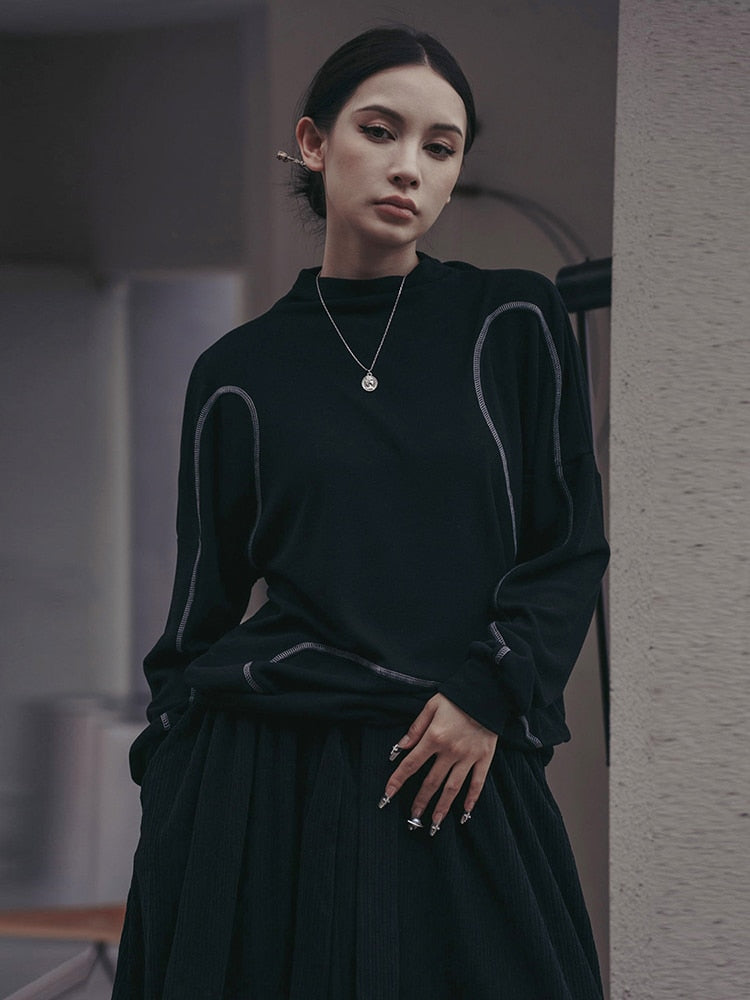 Marigold Shadows Sweatshirts Duchey Contrast Sweatshirt - Black