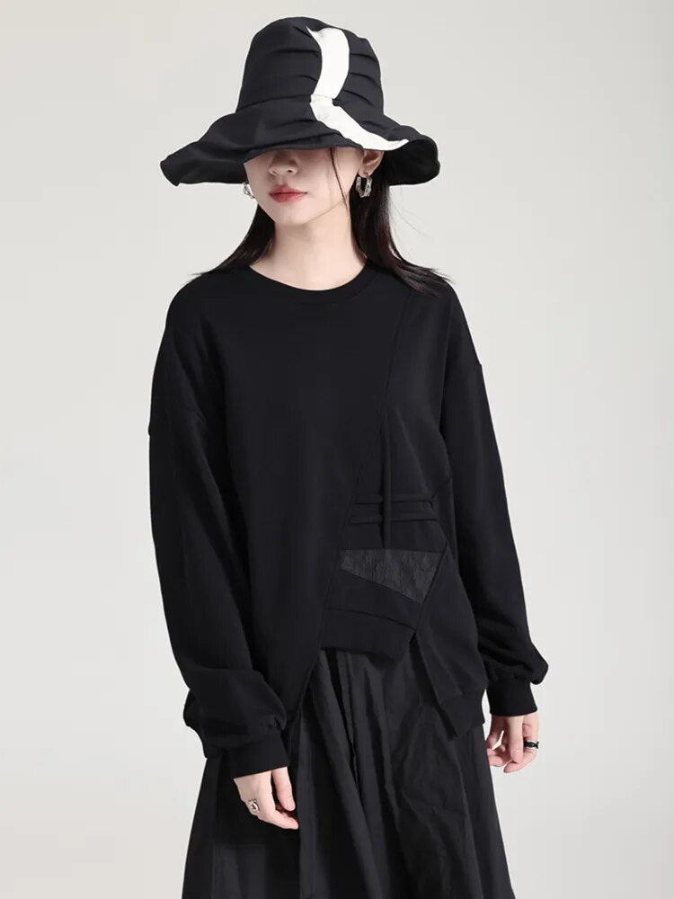 Marigold Shadows Sweatshirts Laiery Pattern Sweater - Black