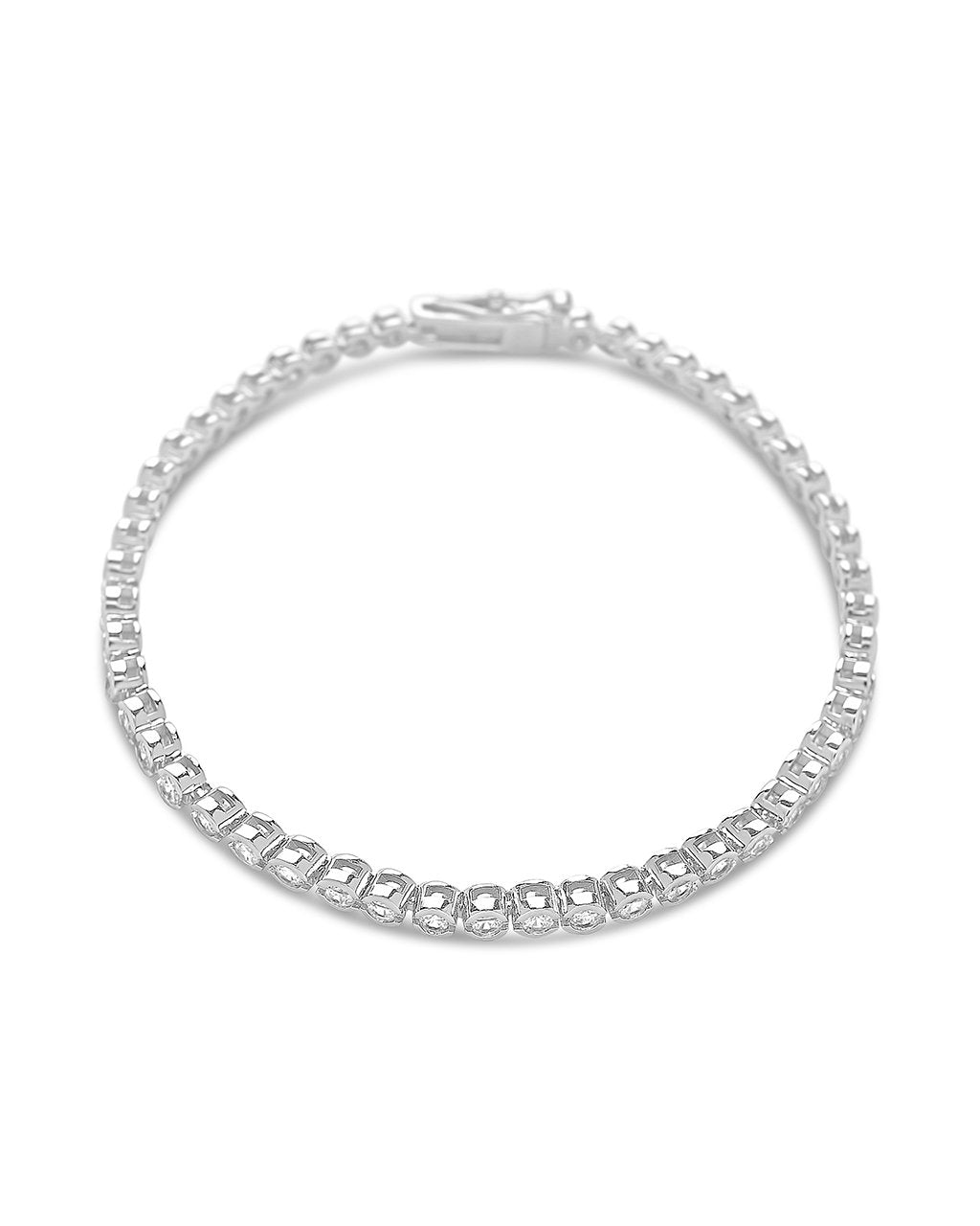 Sterling Forever Bezel CZ Tennis Bracelet by Sterling Forever
