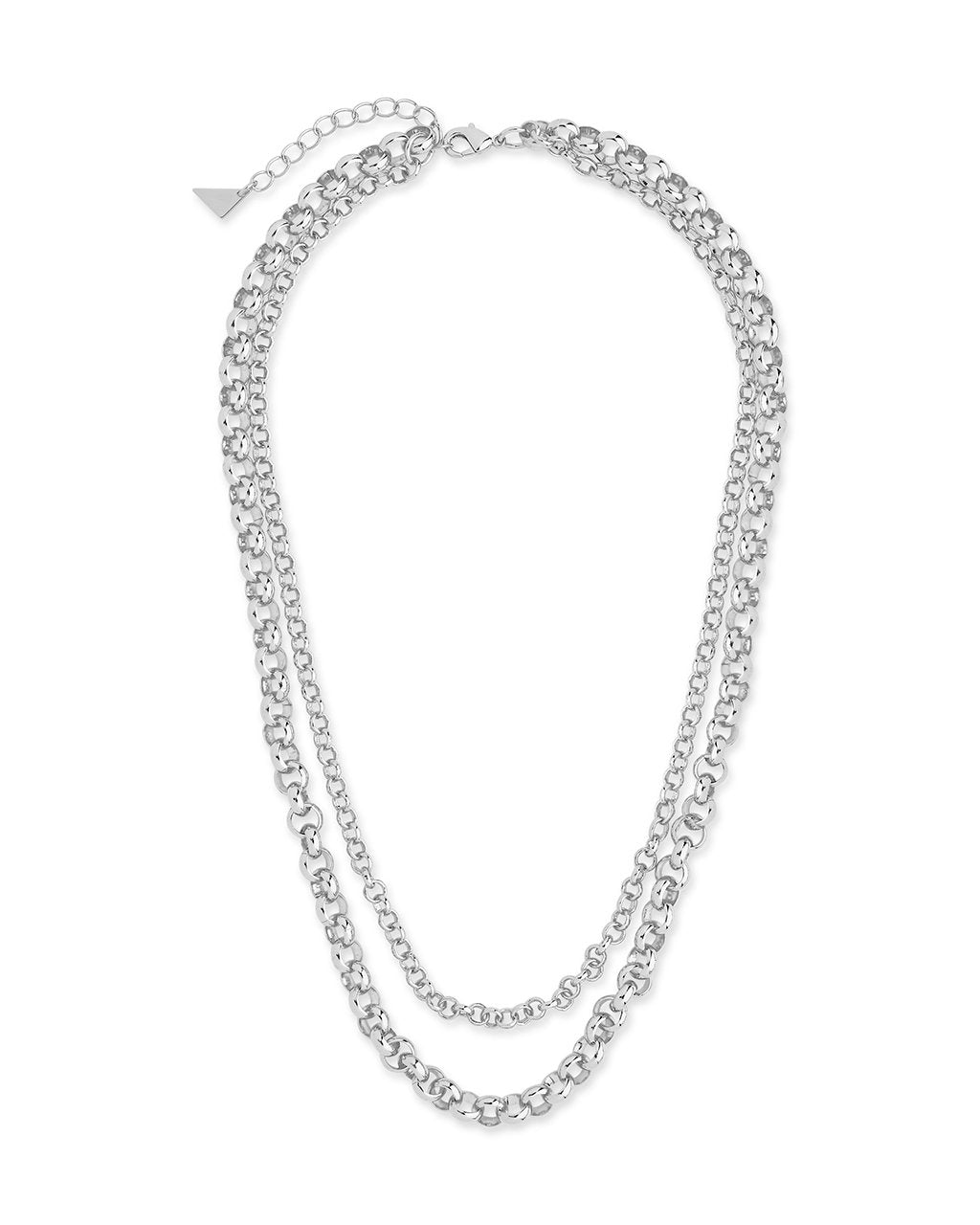 Sterling Forever Bold Layered Rolo Chain Necklace by Sterling Forever