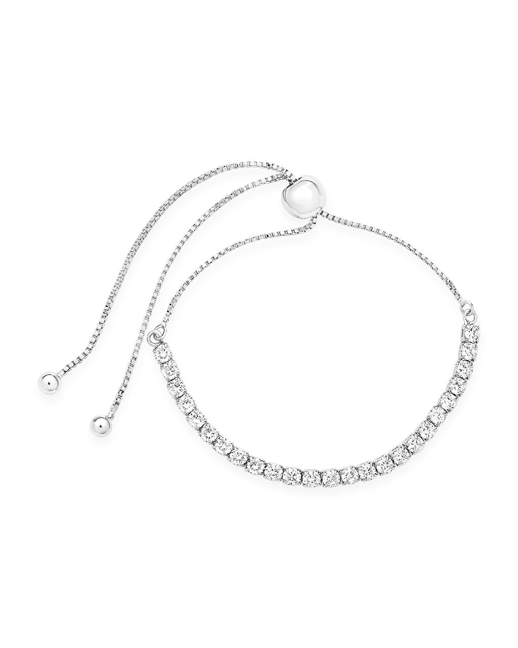 Sterling Forever CZ Bolo Slider Bracelet by Sterling Forever