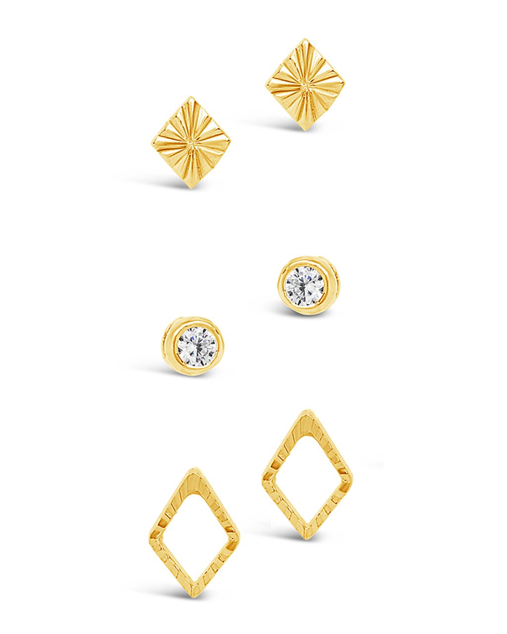Sterling Forever Sterling Silver Textured Earring Set by Sterling Forever