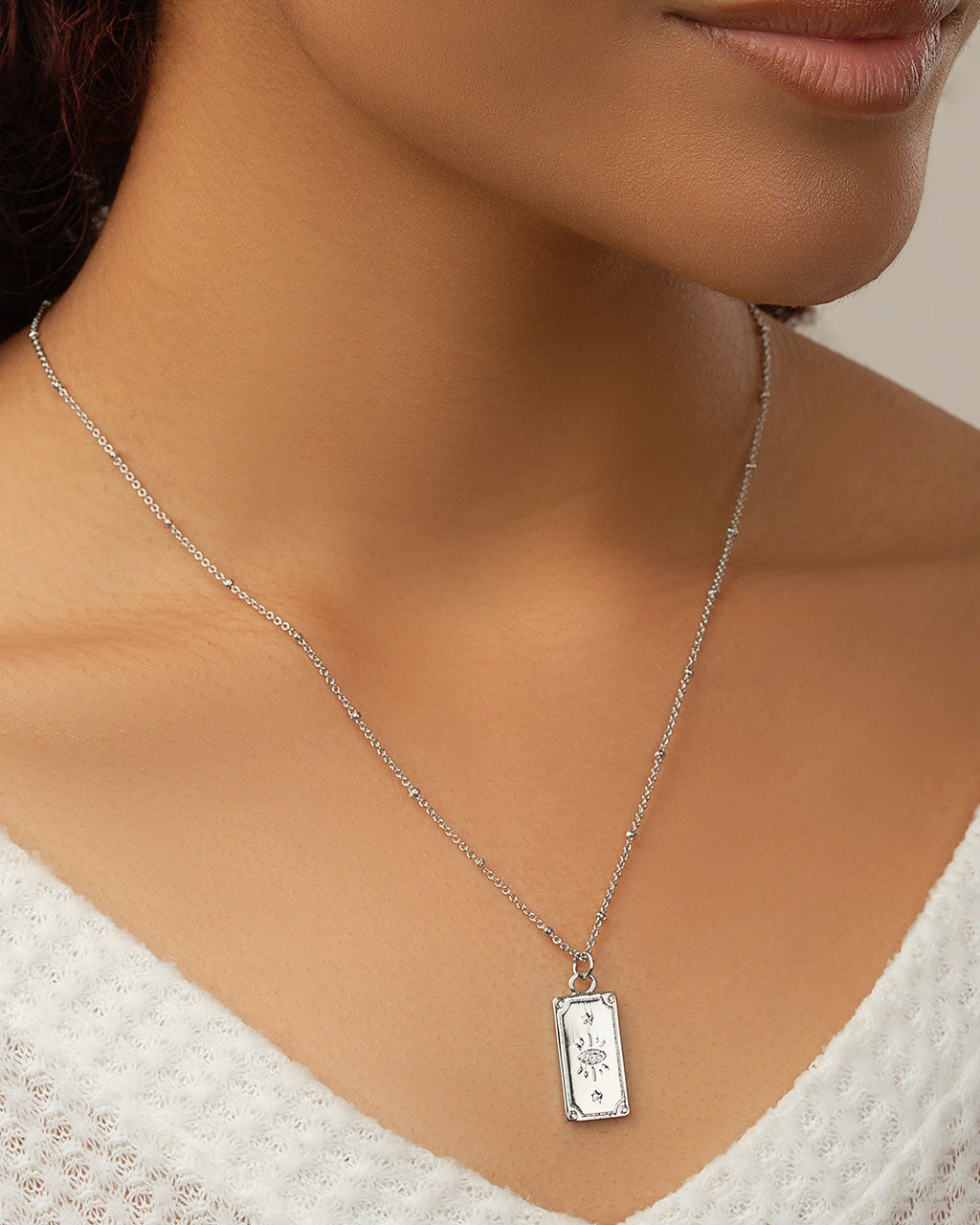Sterling Forever The Lovers Tarot Card Necklace by Sterling Forever