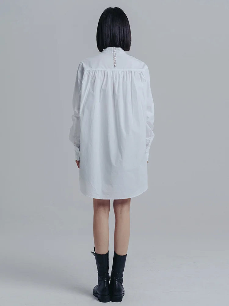 Woumen Pleated Collar Shirt