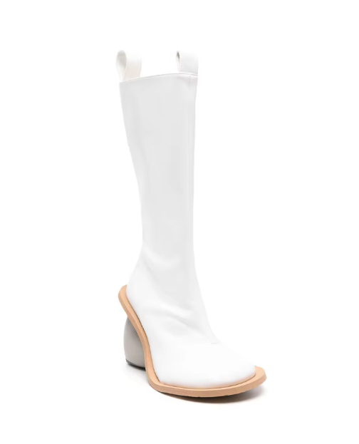 Taura Heart Heel Boots - White