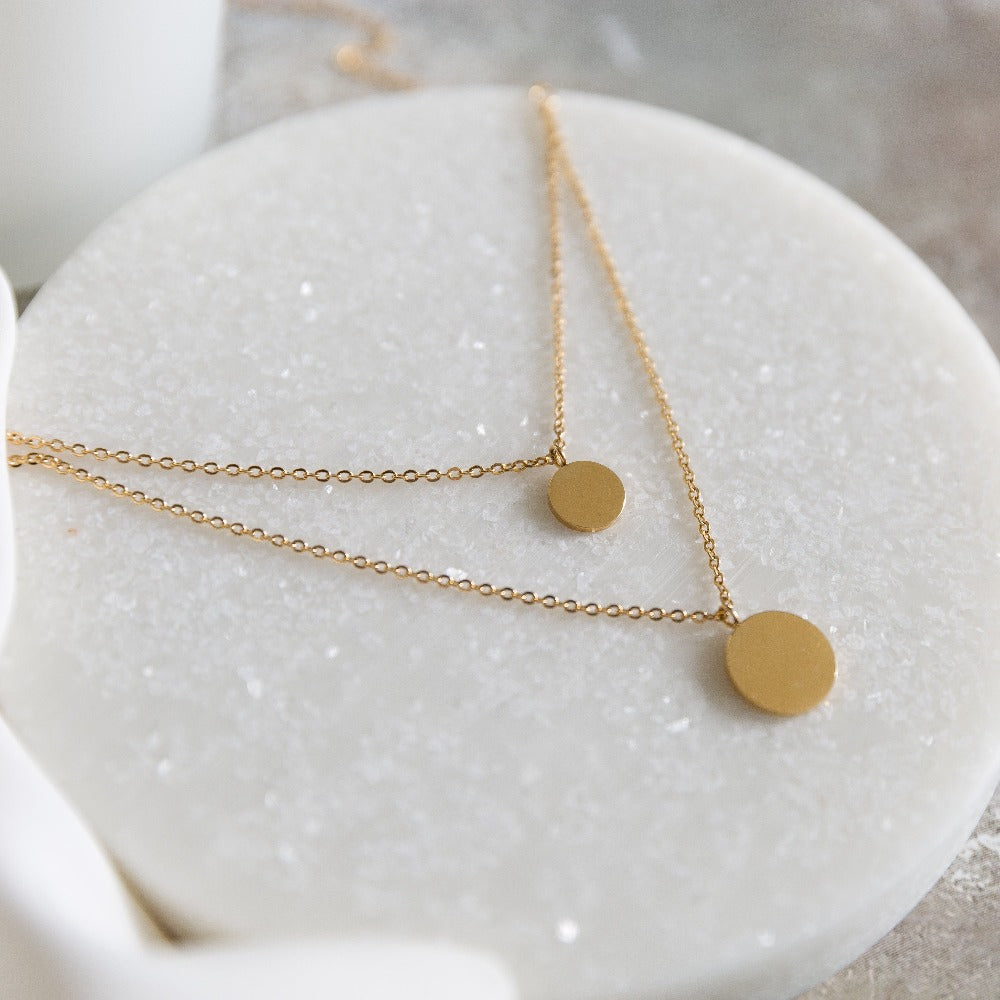 Arvo Arvo Layered Double Disc Necklace - Gold by Arvo