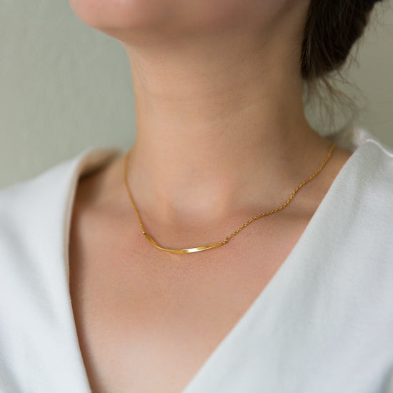 Arvo Arvo Mobius Bar Necklace - Gold by Arvo