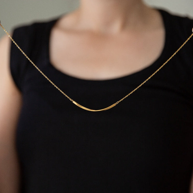 Arvo Arvo Mobius Bar Necklace - Gold by Arvo