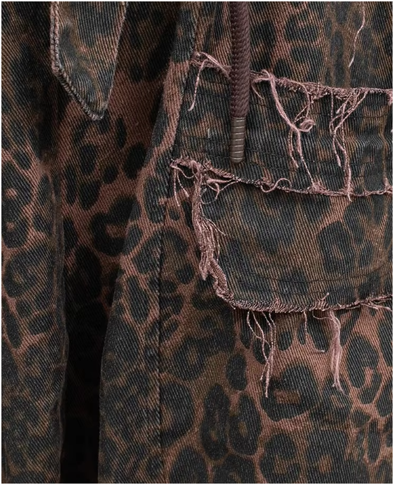 Kuniko Denim Leopard Jacket