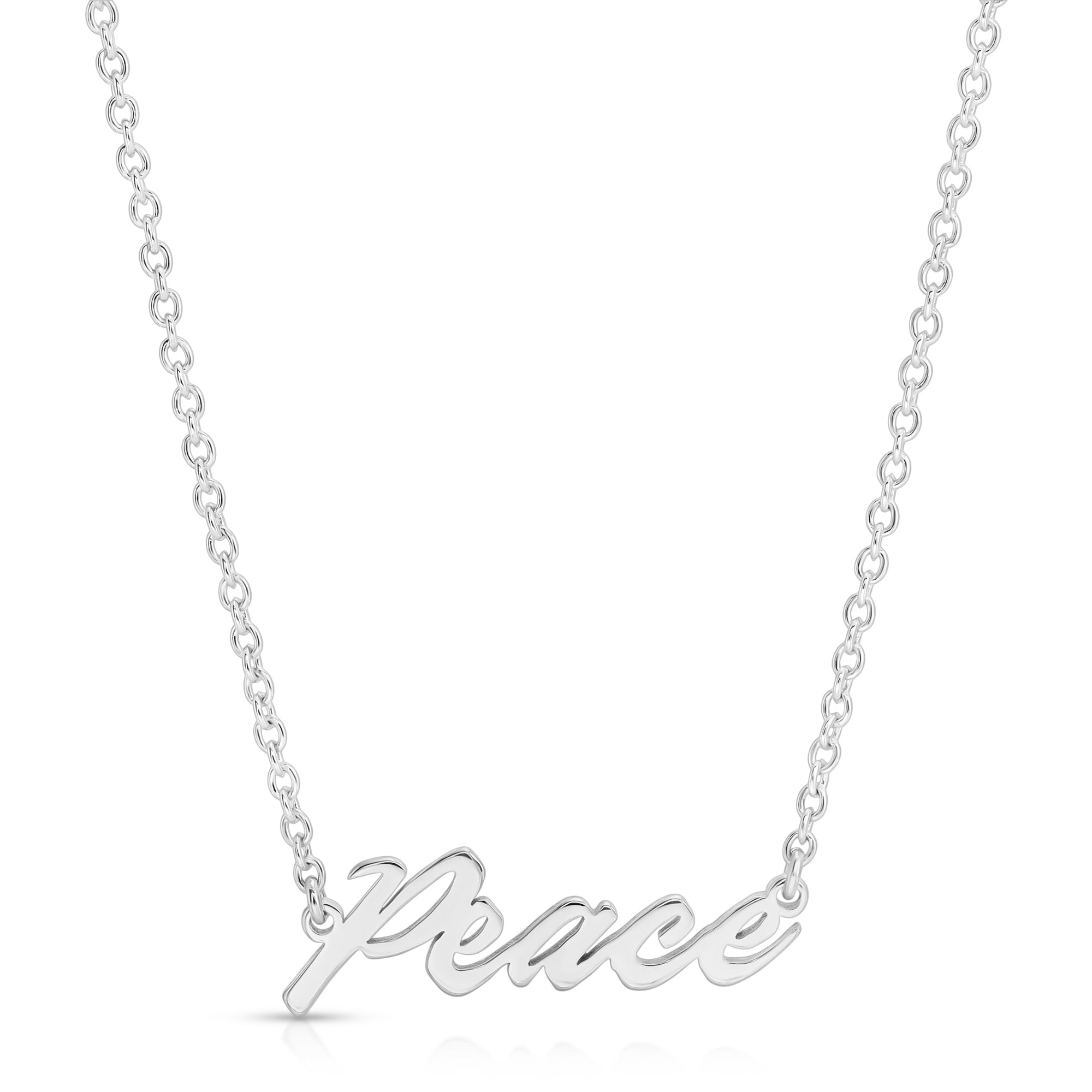 eklexic PEACE SCRIPT NECKLACE by eklexic