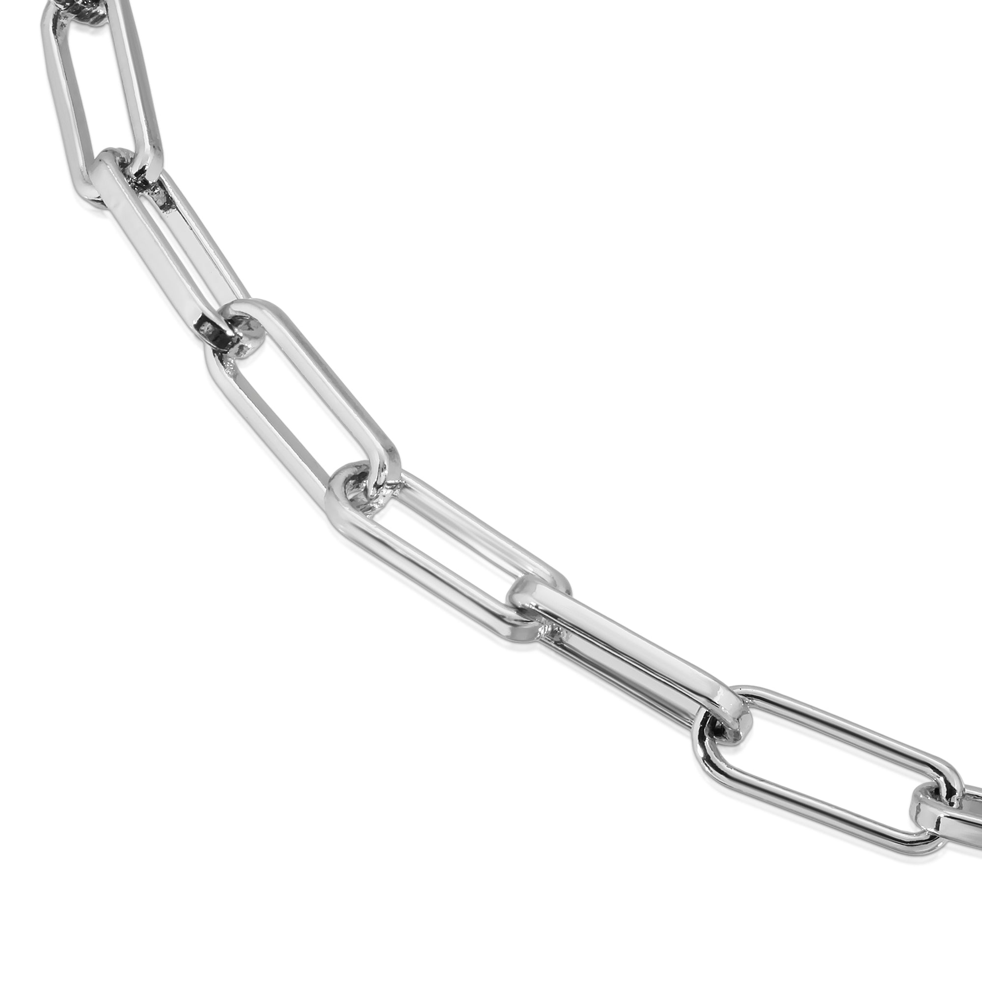 eklexic Silver Double Medium & Elongated Link Chain Necklace by eklexic