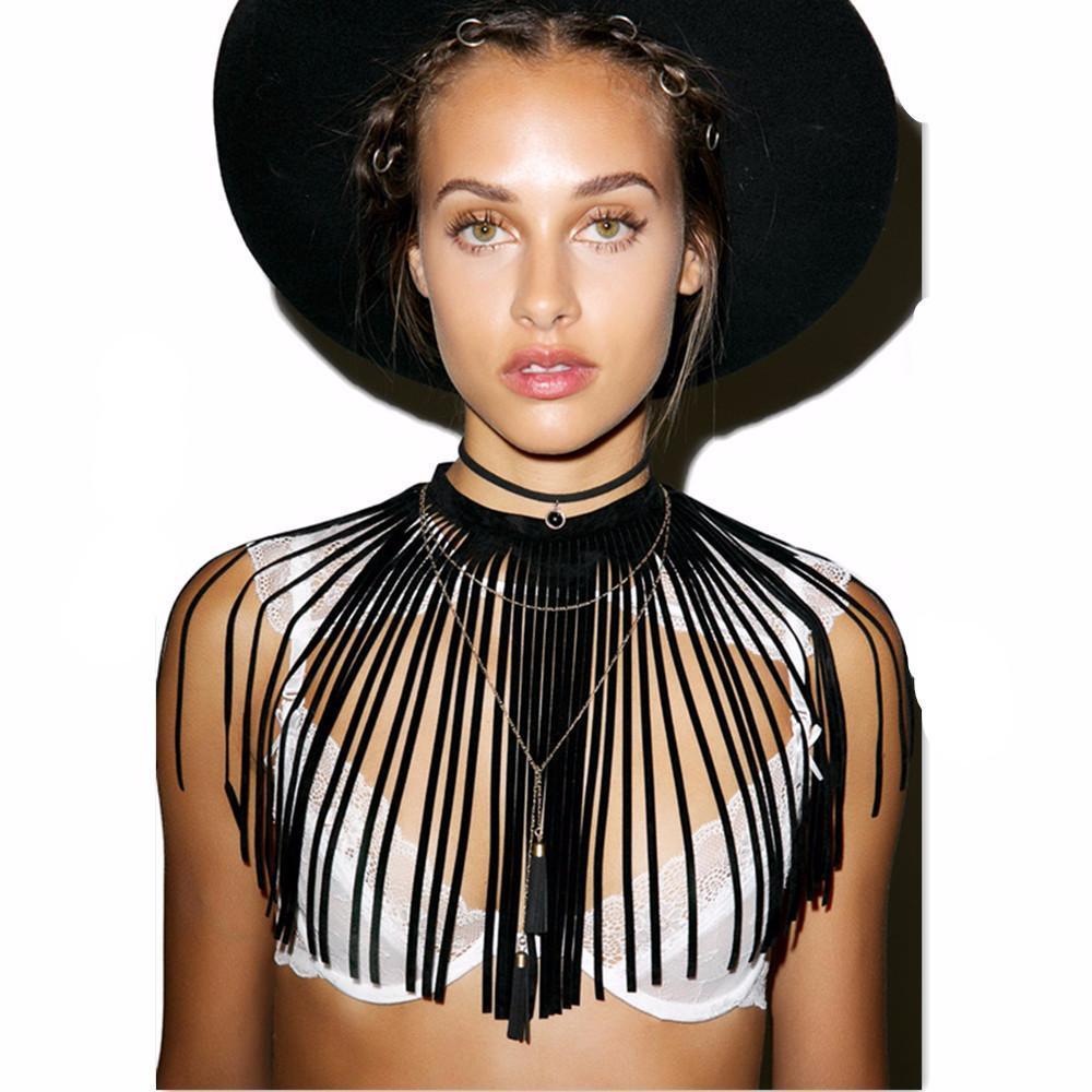 Marigold Shadows accessories Cope Collar Fringe Choker