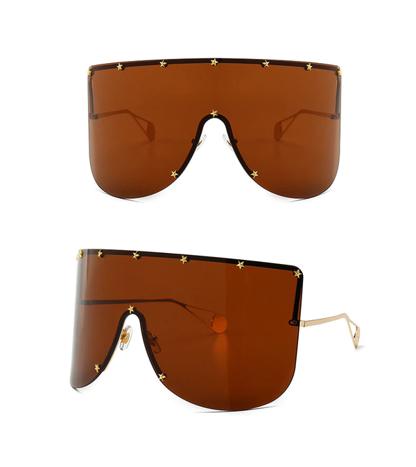 Marigold Shadows accessories Elaiza Oversized Sunglasses - Brown Gradient