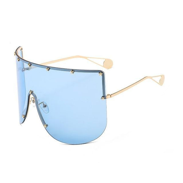 Marigold Shadows accessories Elaiza Oversized Sunglasses - Gold Blue