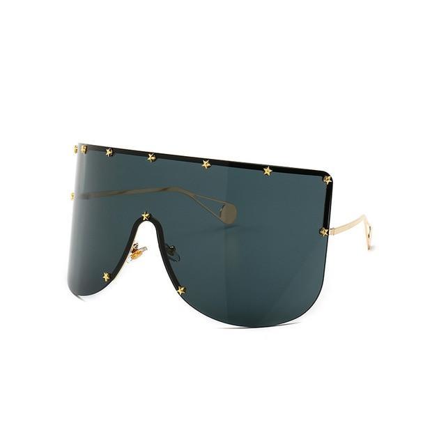 Marigold Shadows accessories Elaiza Oversized Sunglasses - Gold Gray