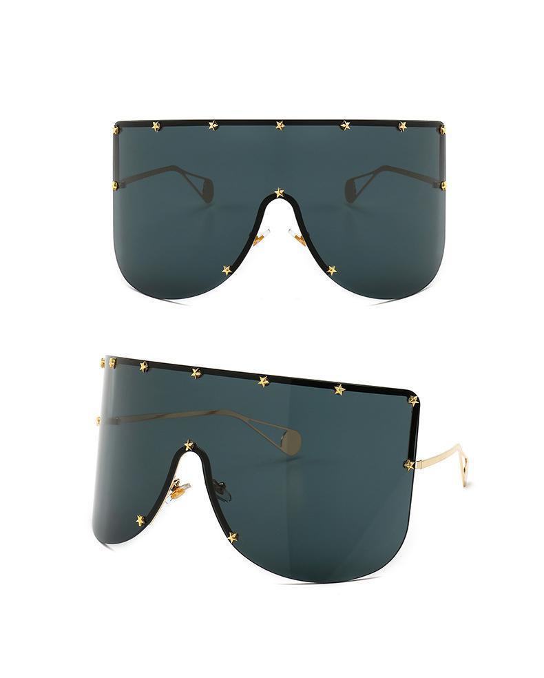 Marigold Shadows accessories Elaiza Oversized Sunglasses - Gold Gray