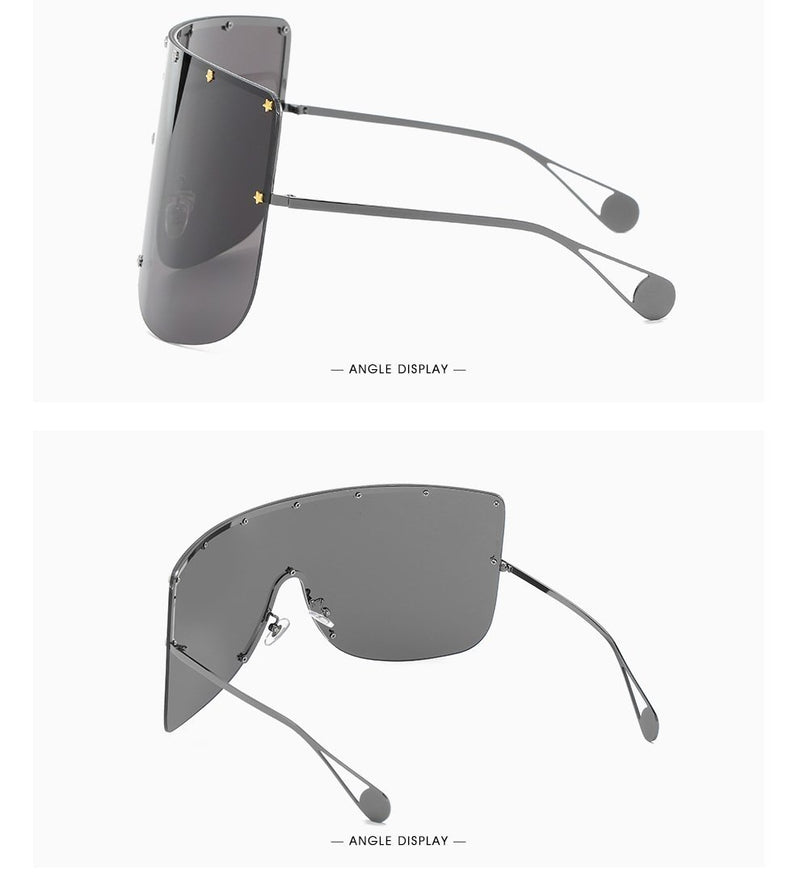 Marigold Shadows accessories Elaiza Oversized Sunglasses - Silver Mirror