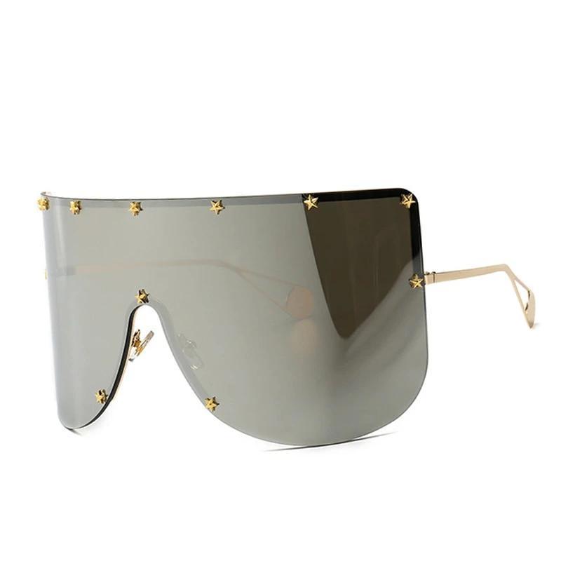 Marigold Shadows accessories Elaiza Oversized Sunglasses - Silver Mirror