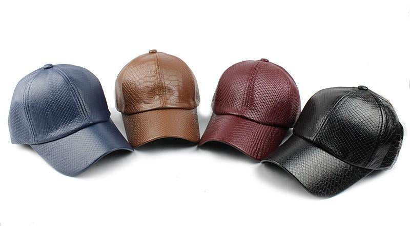 Marigold Shadows accessories Tatsu Leather Cap - Vegan Snakeskin