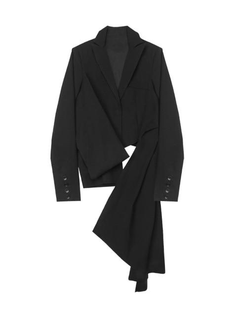 Marigold Shadows Blazers Ronin Irregular Long Sleeve Blazer - Black