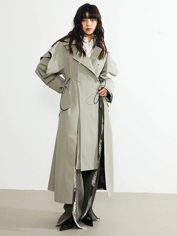 Marigold Shadows Coats Atadi Drawstring Trench Coat