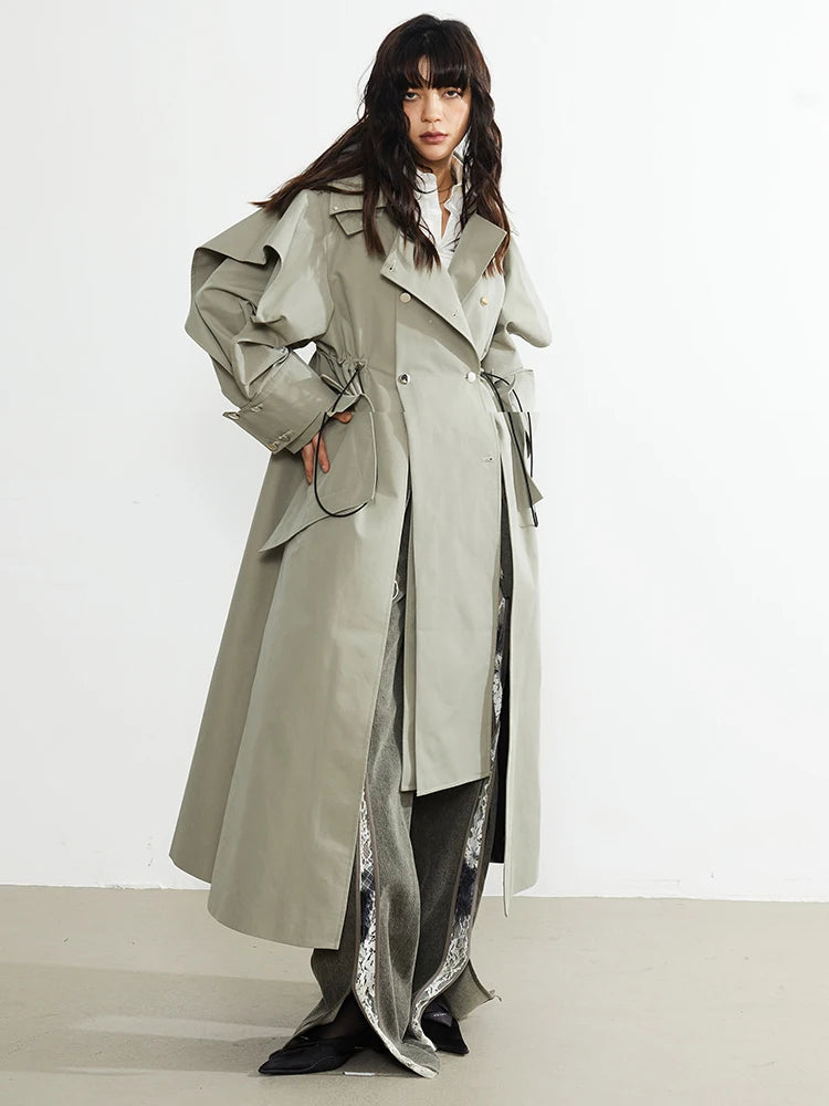 Marigold Shadows Coats Atadi Drawstring Trench Coat