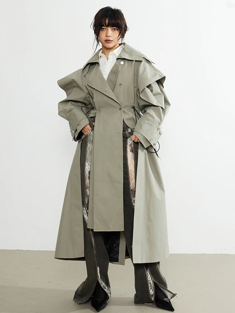 Marigold Shadows Coats Atadi Drawstring Trench Coat