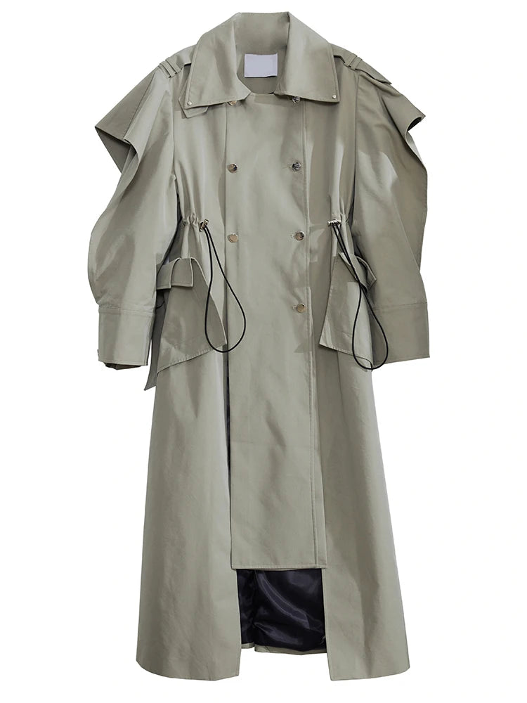 Marigold Shadows Coats Atadi Drawstring Trench Coat