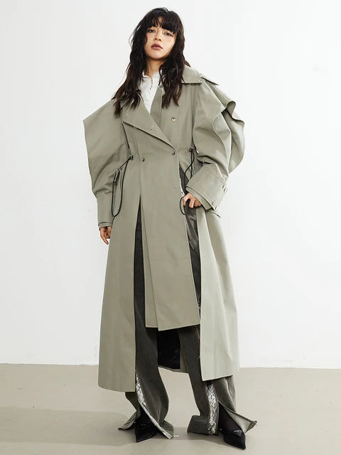 Marigold Shadows Coats Atadi Drawstring Trench Coat