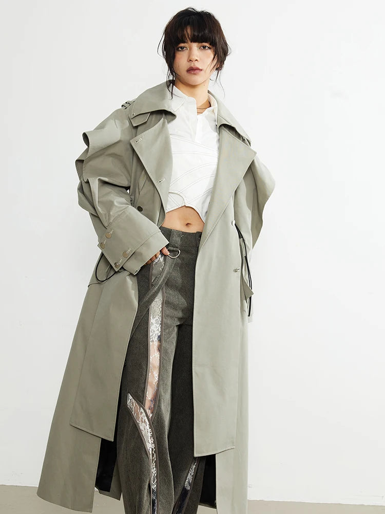 Marigold Shadows Coats Atadi Drawstring Trench Coat