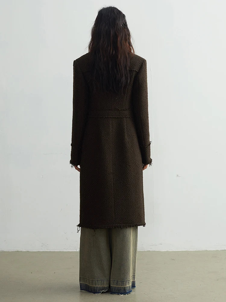 Marigold Shadows Coats Cartrossi Frayed Pocket Coat