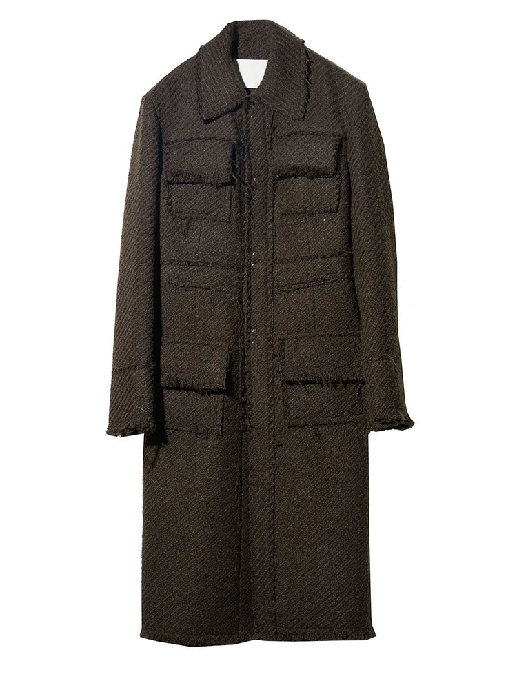 Marigold Shadows Coats Cartrossi Frayed Pocket Coat