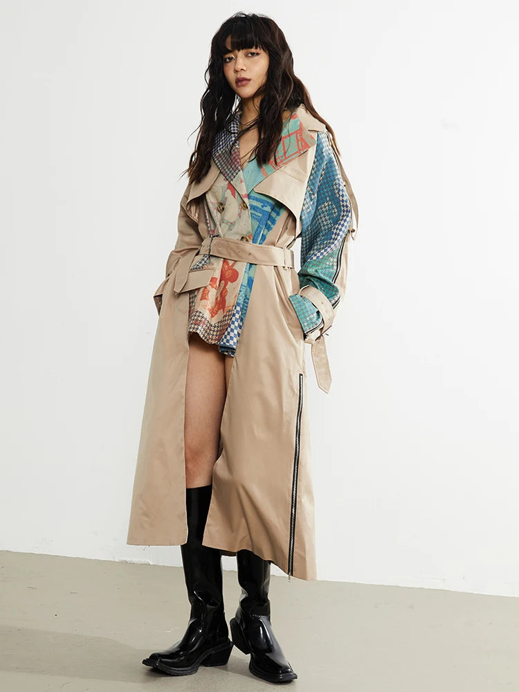 Marigold Shadows Coats Draciey Printed Trench Coat