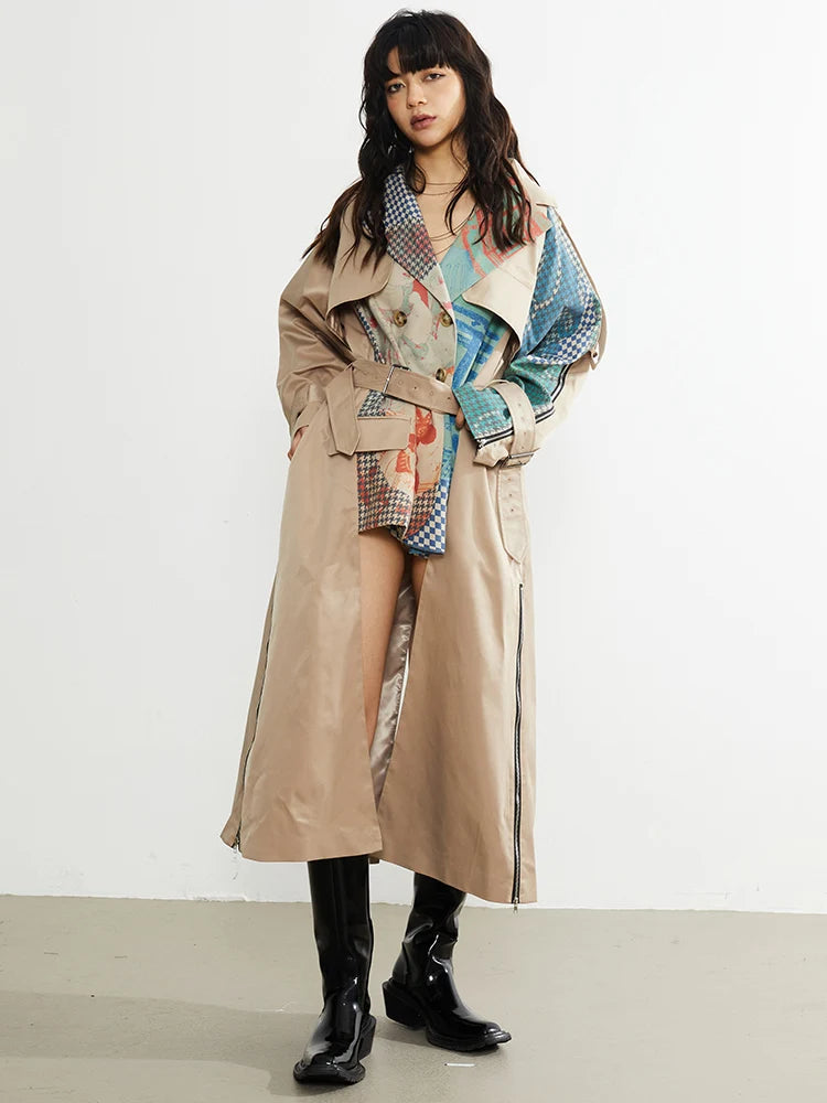 Marigold Shadows Coats Draciey Printed Trench Coat