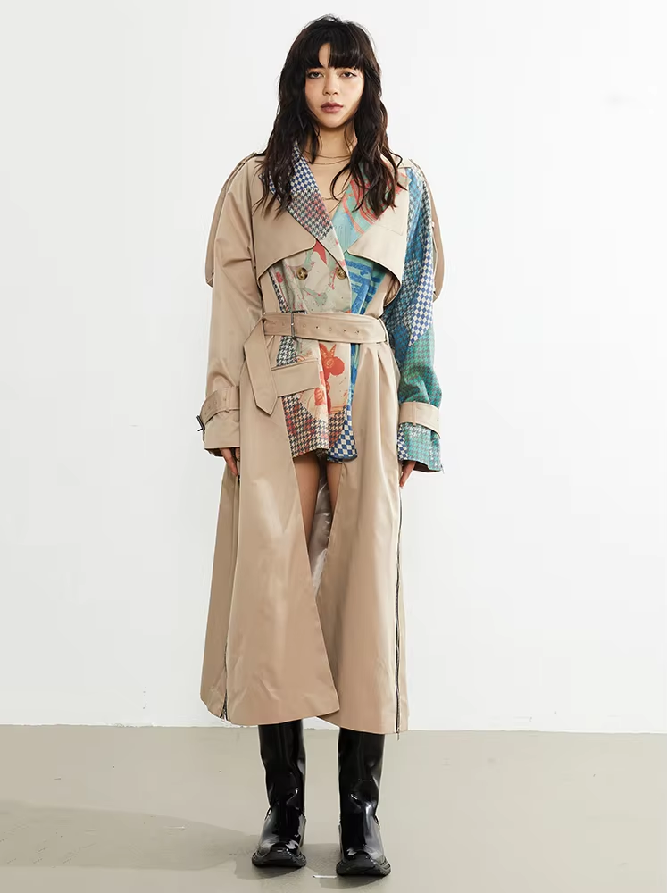 Marigold Shadows Coats Draciey Printed Trench Coat