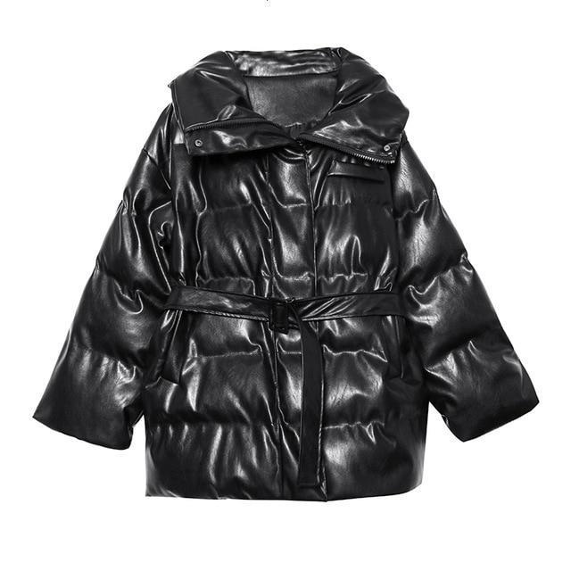 Marigold Shadows coats Luna Puff Vegan Leather Coat