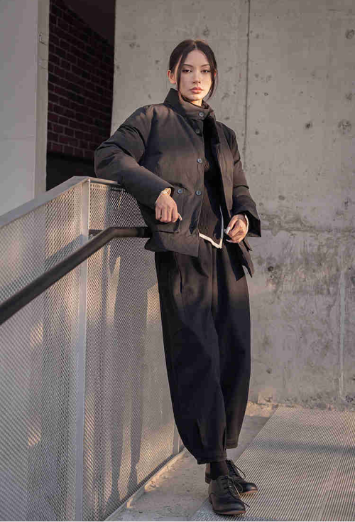 Marigold Shadows Coats Mitsuki Puffer Coat - Black
