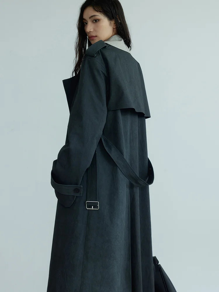 Marigold Shadows Coats Regener Color Block Trench Coat