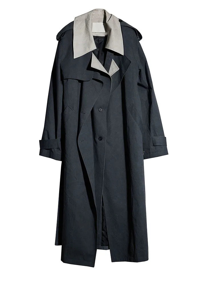 Marigold Shadows Coats Regener Color Block Trench Coat